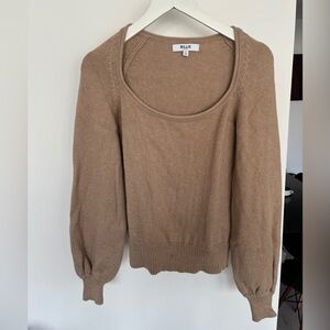 BILLIE THE LABEL | Harlow Scoopneck Sweater in Beige/Tan size S